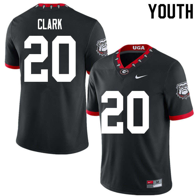 2020 Youth #20 Sevaughn Clark Georgia Bulldogs Mascot 100th Anniversary College Football Jerseys Sal